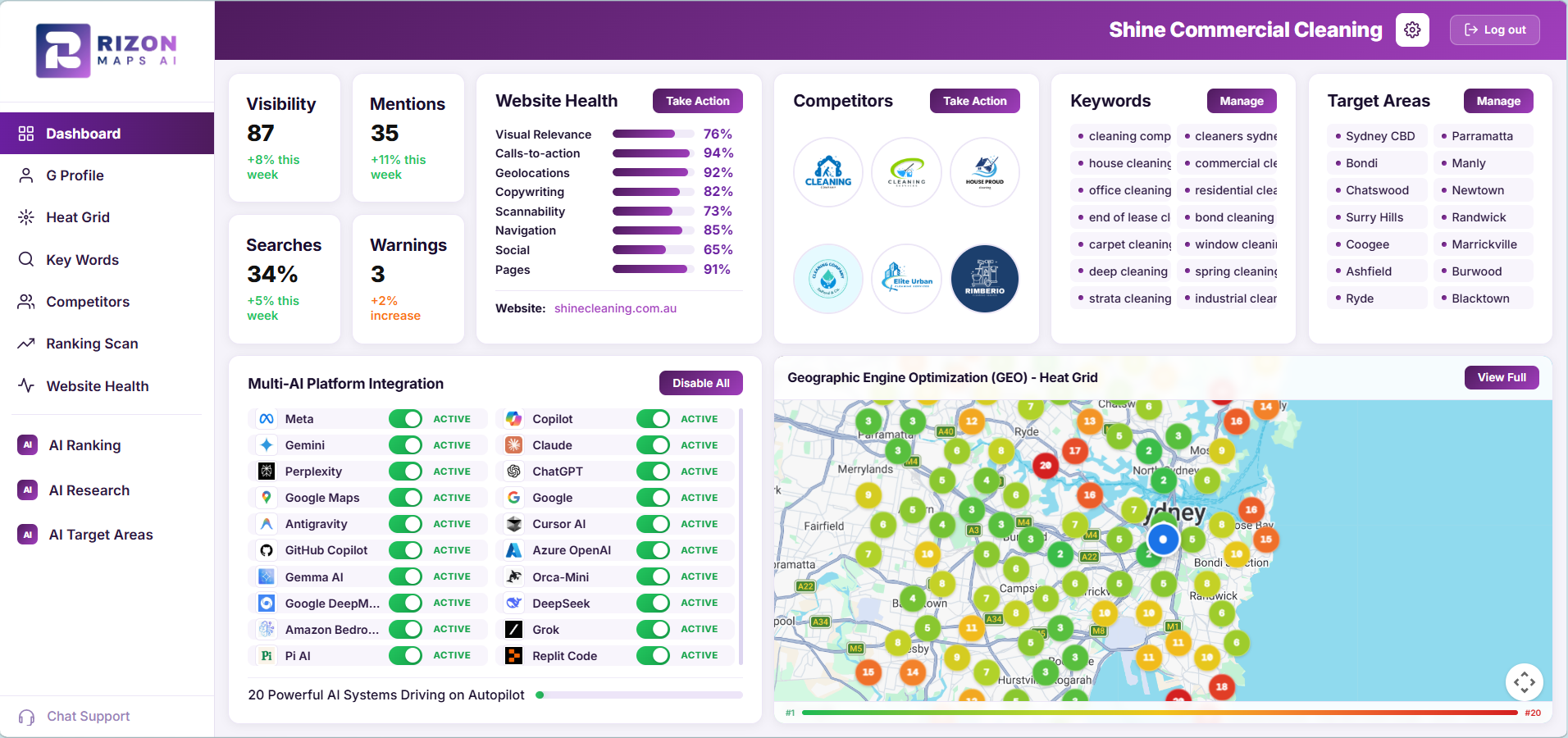 Rizon Maps AI dashboard preview
