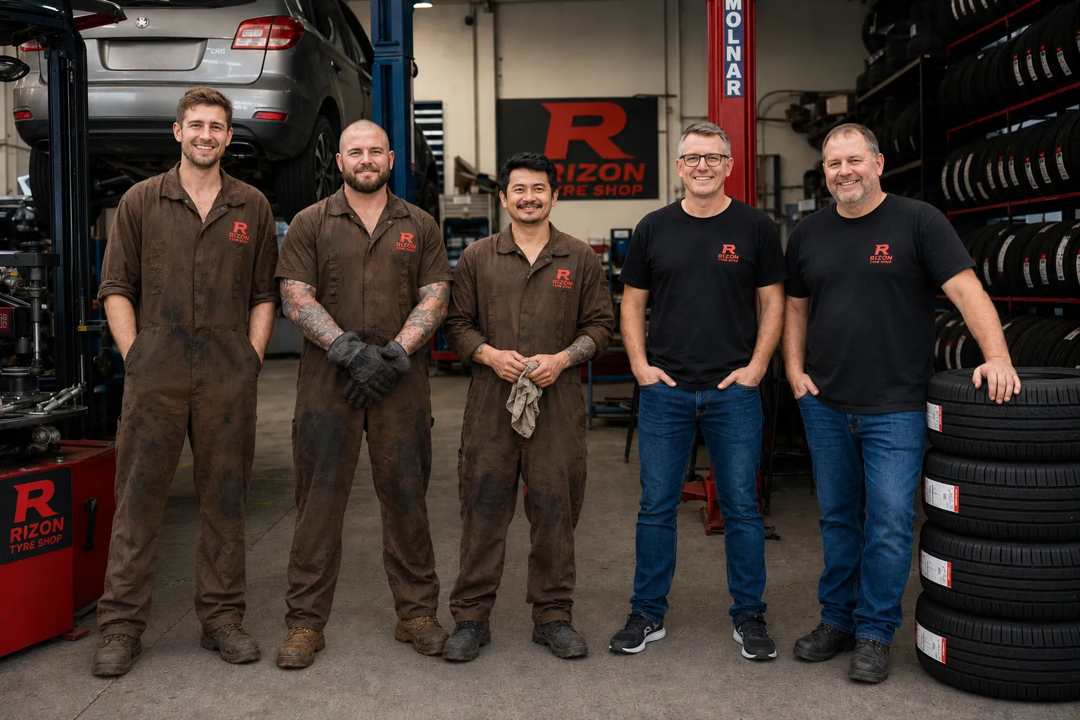 The Rizon Tyre Shop team